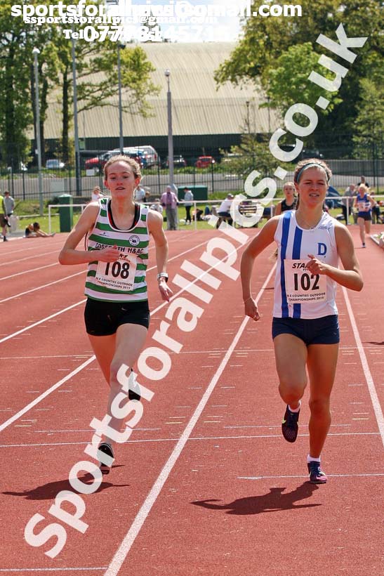 Womens under-20s 1500 metres, 2019 North Eastern Track and Field Champs., Middlesbrough. Photo:  David T. Hewitson/Sports for All Pics